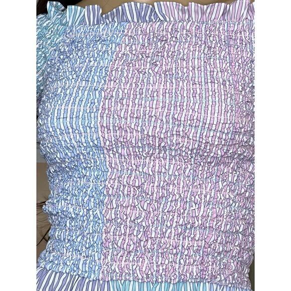 Petersyn Revolve Women's Kinsey Smocked Off-Shoulder‎ Cotton Top in Cocktail M - Picture 5 of 8